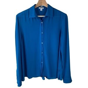 Acne Studios Button Front Raw Hem Blouse Size 34